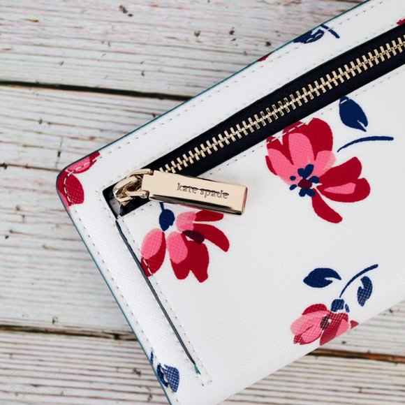 NWT Kate Spade Staci Tea Garden Toss Slim Wallet - Picture 5 of 7